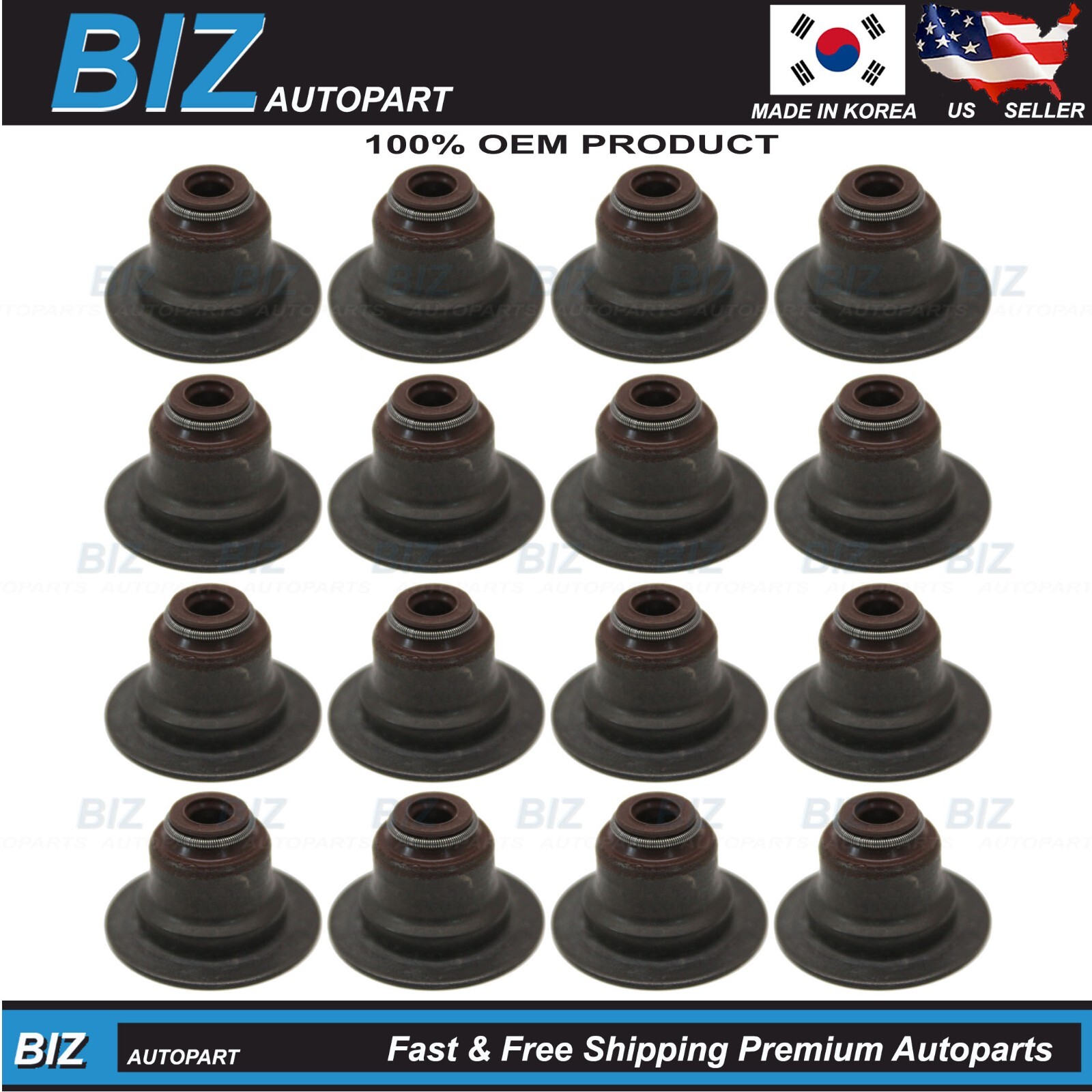 OEM Valve Stem Seals 16PCS for 99-08 Chevrolet Aveo Aveo5 Lanos Wave 96840122