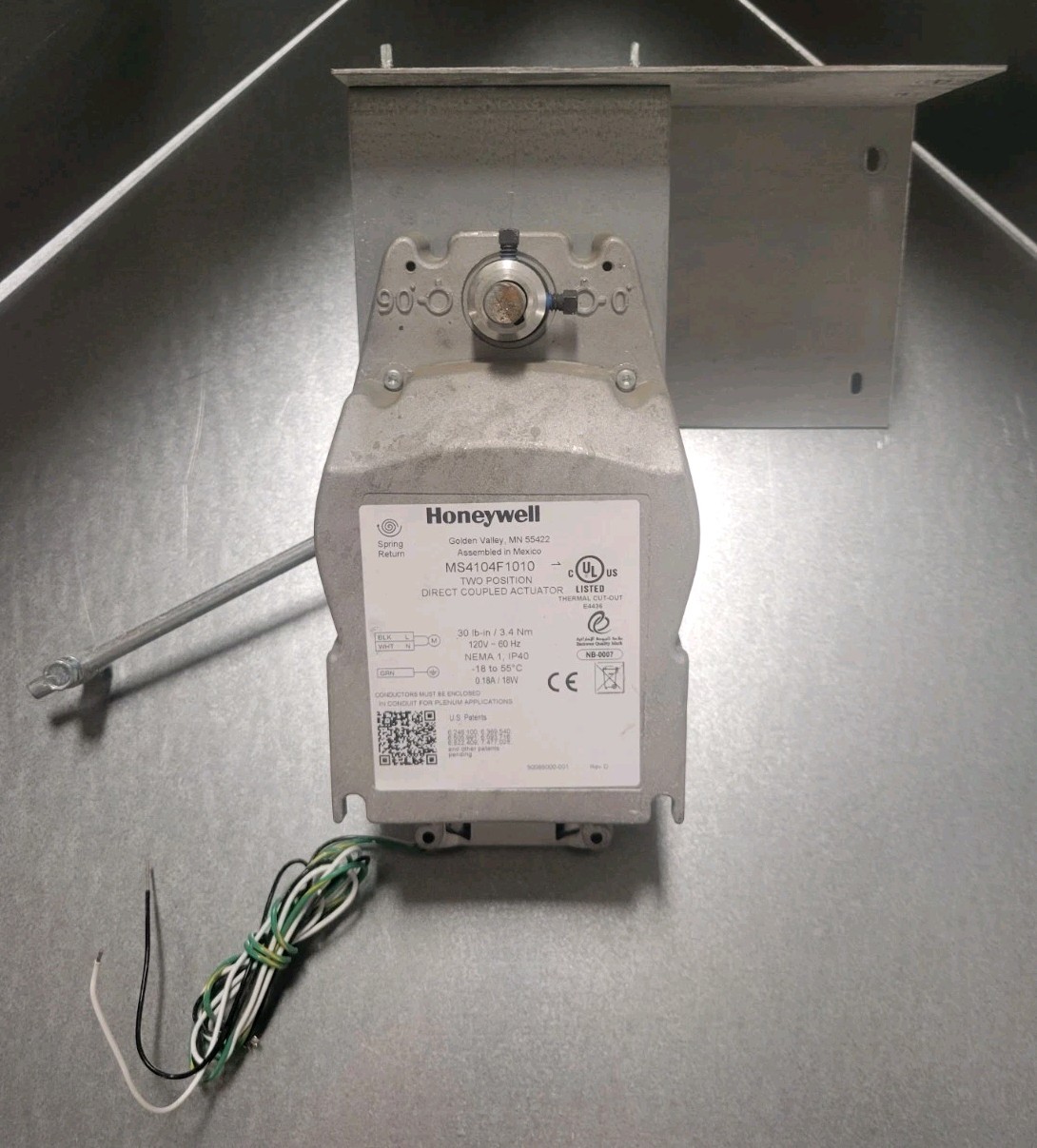 Honeywell Two-Position Direct Coupled SR Actuator 30 lb-in, 120V *MS4104F1010