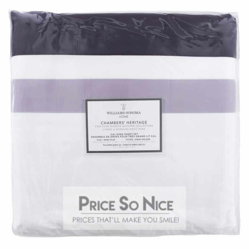 Williams Sonoma chambers heritage Burgandy - Cal King Sheet Set - MSRP $399 NEW