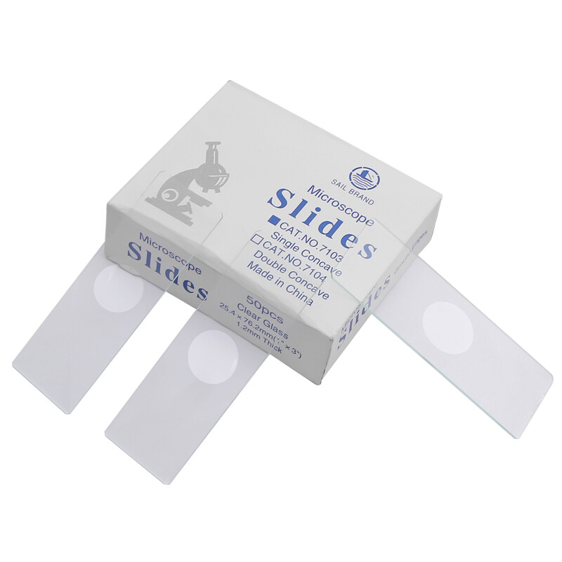 50 Pieces Biological Microscope Slides Clear Glass Blank Slides Single Concave