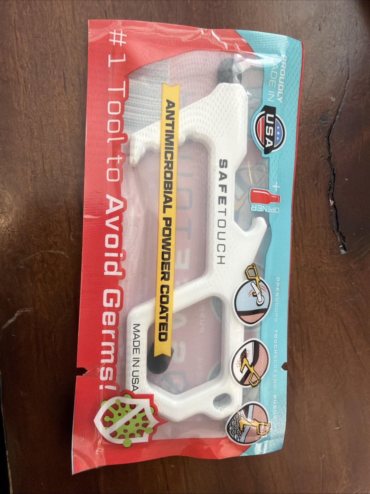 SafeTouch Hygiene Multi-Tools White Made in USA Bottle Opener Stylus Open Doors