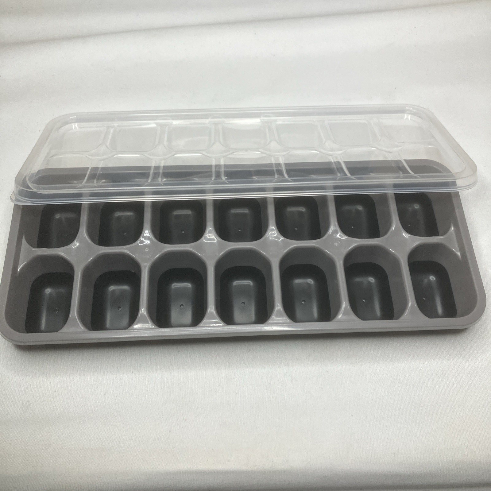 Silicone Ice Cube Tray 4 Pack w/Spill-Resistant Removable Lid, Easy-Release