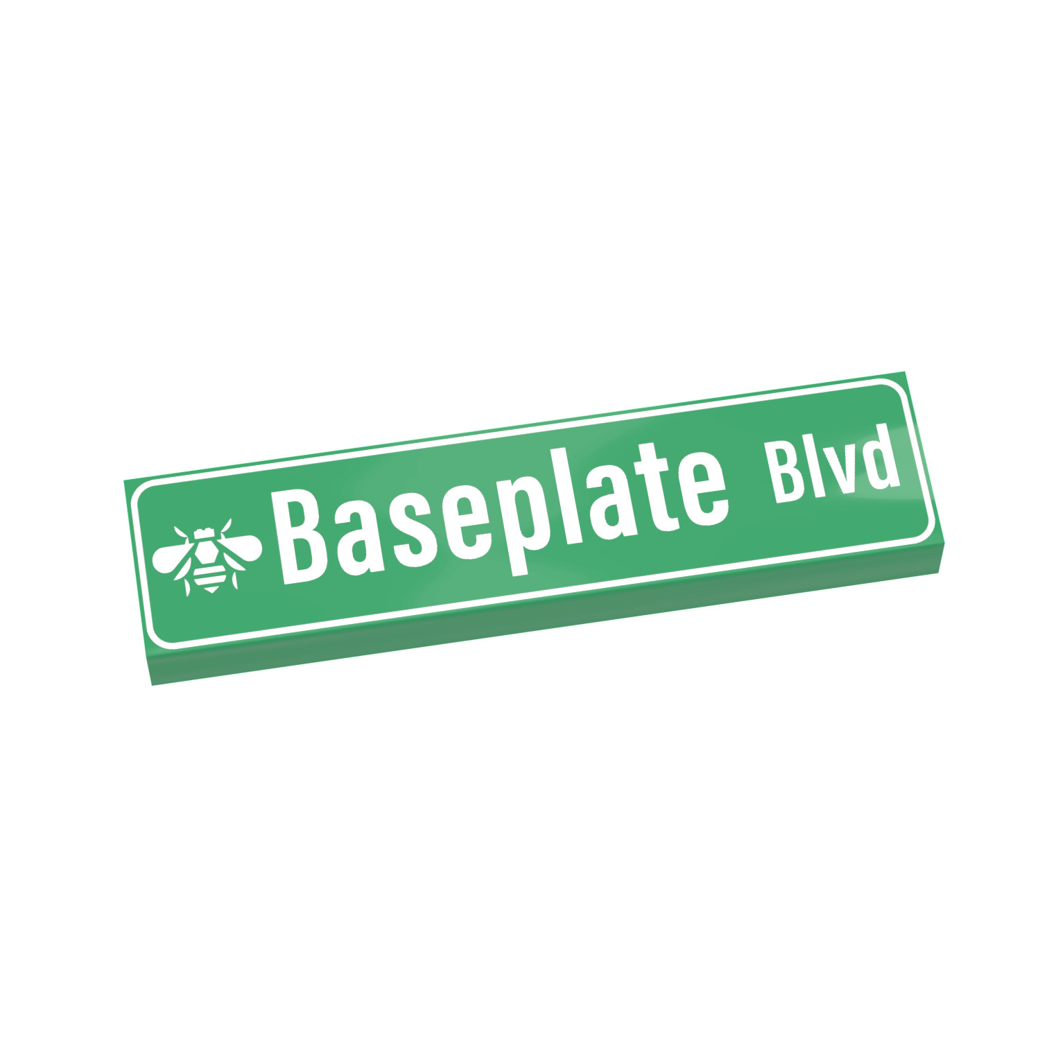 Baseplate Blvd - Street Sign - Custom Printed  - MOC -  Brick City  - 1x4 Tile
