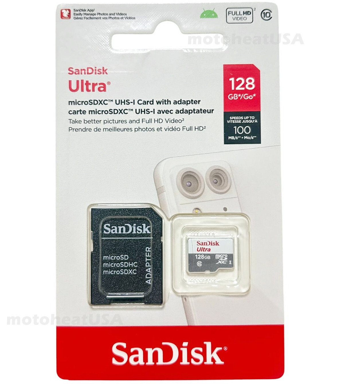 SanDisk 128GB micro SD SDXC Card 100MB/s Ultra 128G Class 10 UHS-1 Full HD Video