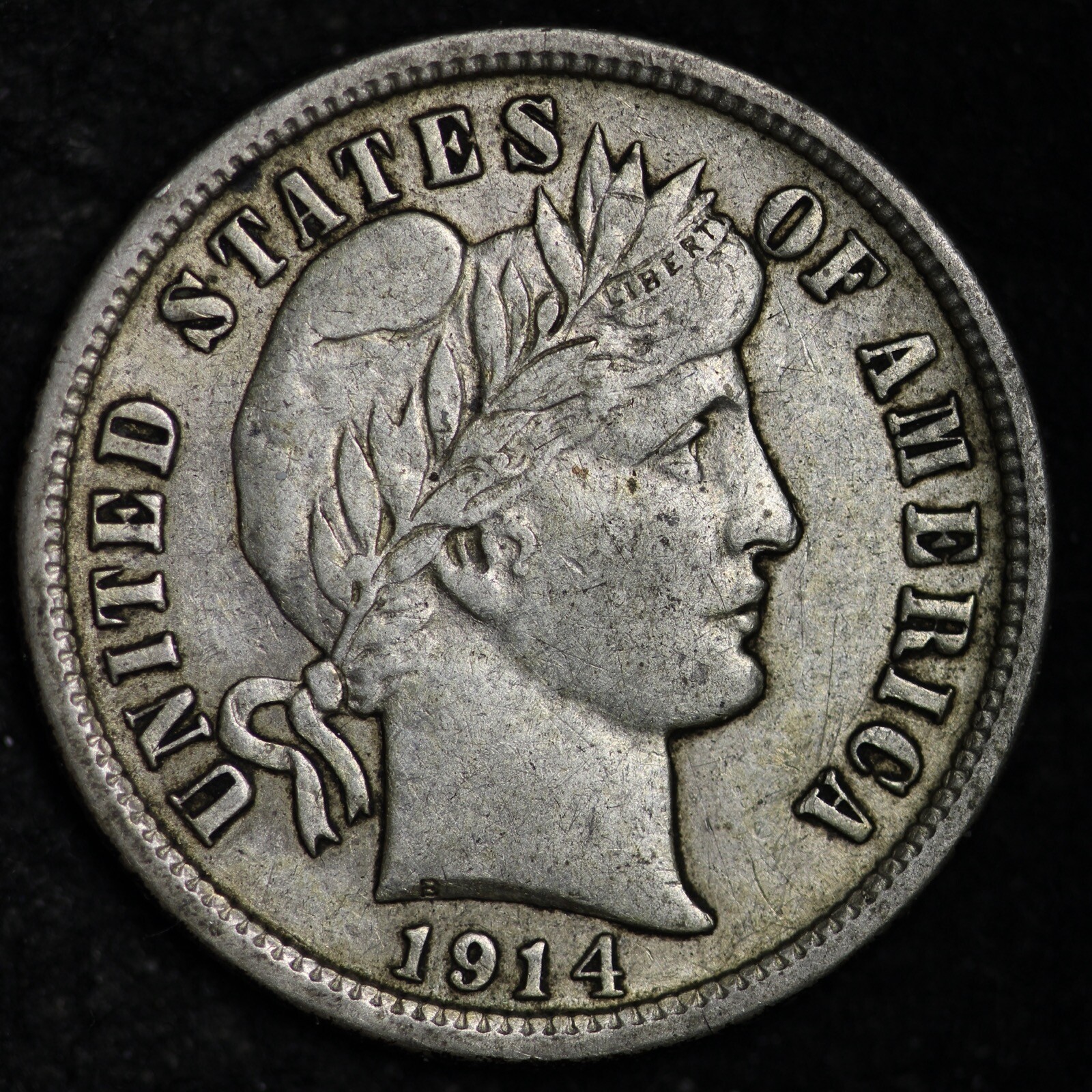 1914-D Barber Silver Dime CHOICE AU FREE SHIPPING W116 SNM  