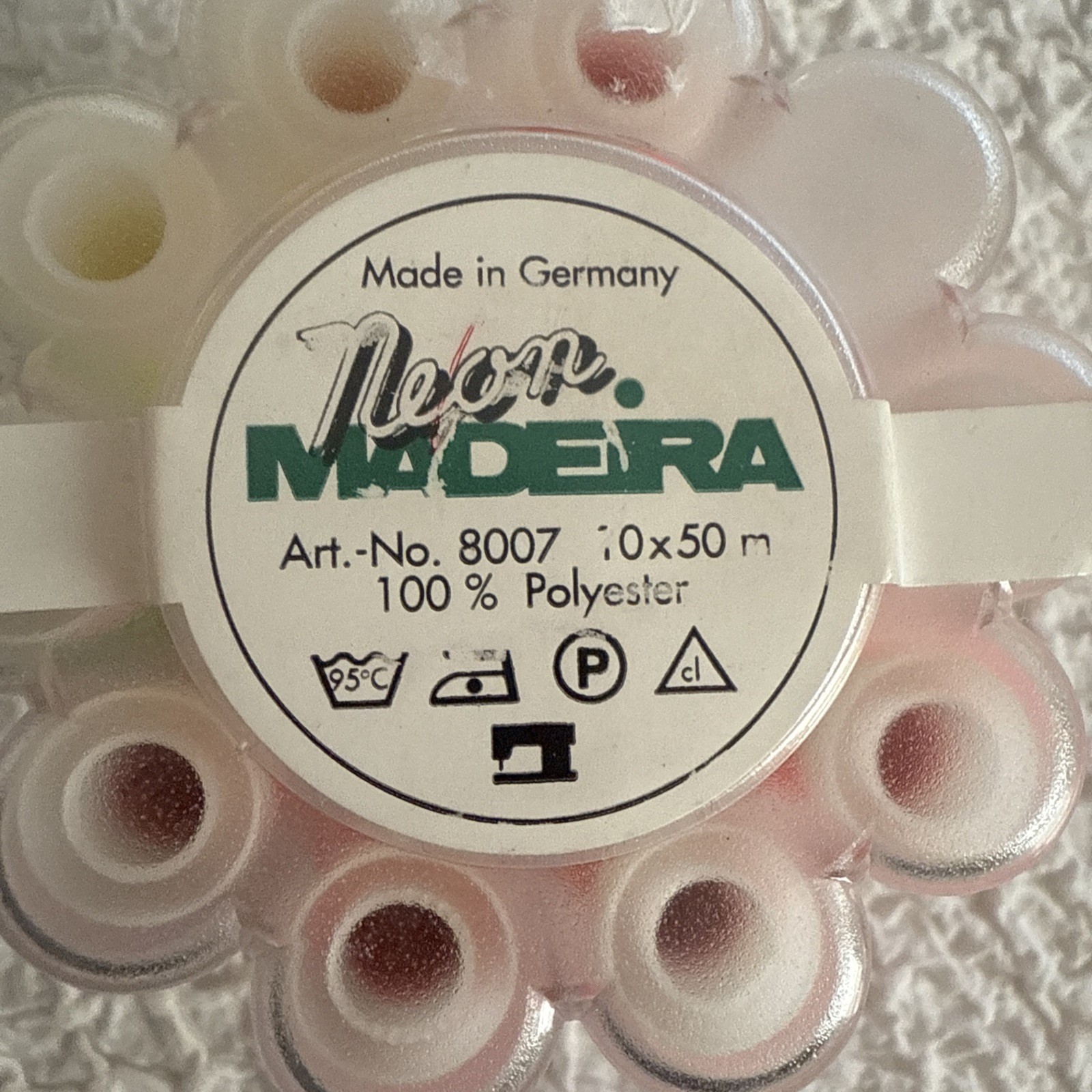 Madeira Neon Polyester Thread 9 (missing 1) Spools Set 50M Each