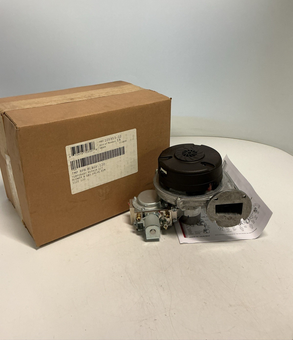 NEW, BURNHAM, 105953-03, REPAIR BLOWER & GAS VALVE, ASM, SIZE 120. (16M-4)