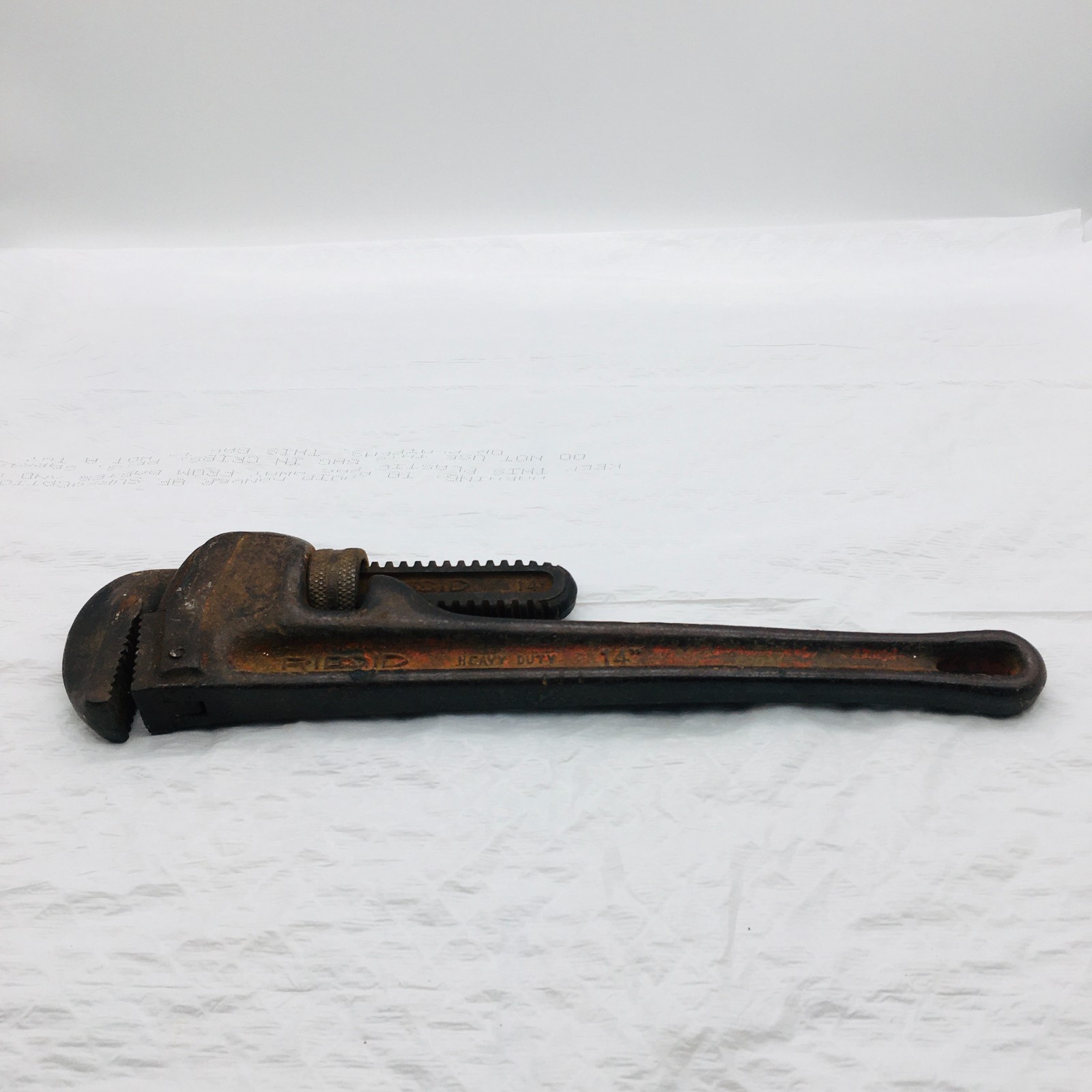 Ridgid Heavy Duty 14" Pipe Wrench Made in USA Vintage Ridge Tool Co Elyria Ohio