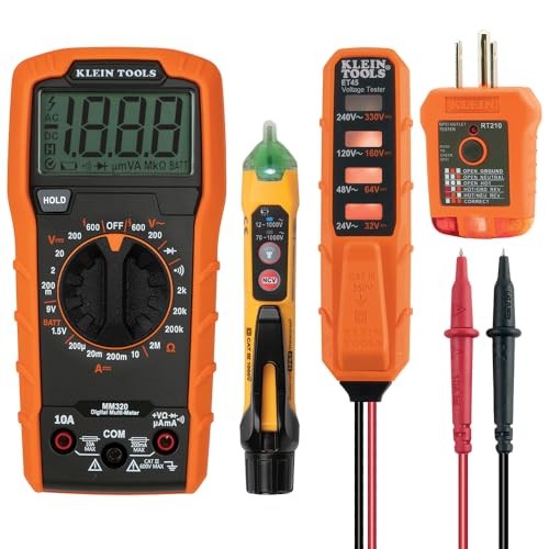 Klein Tools MM320KIT Digital Multimeter Multimeter and Receptacle Tester Kit
