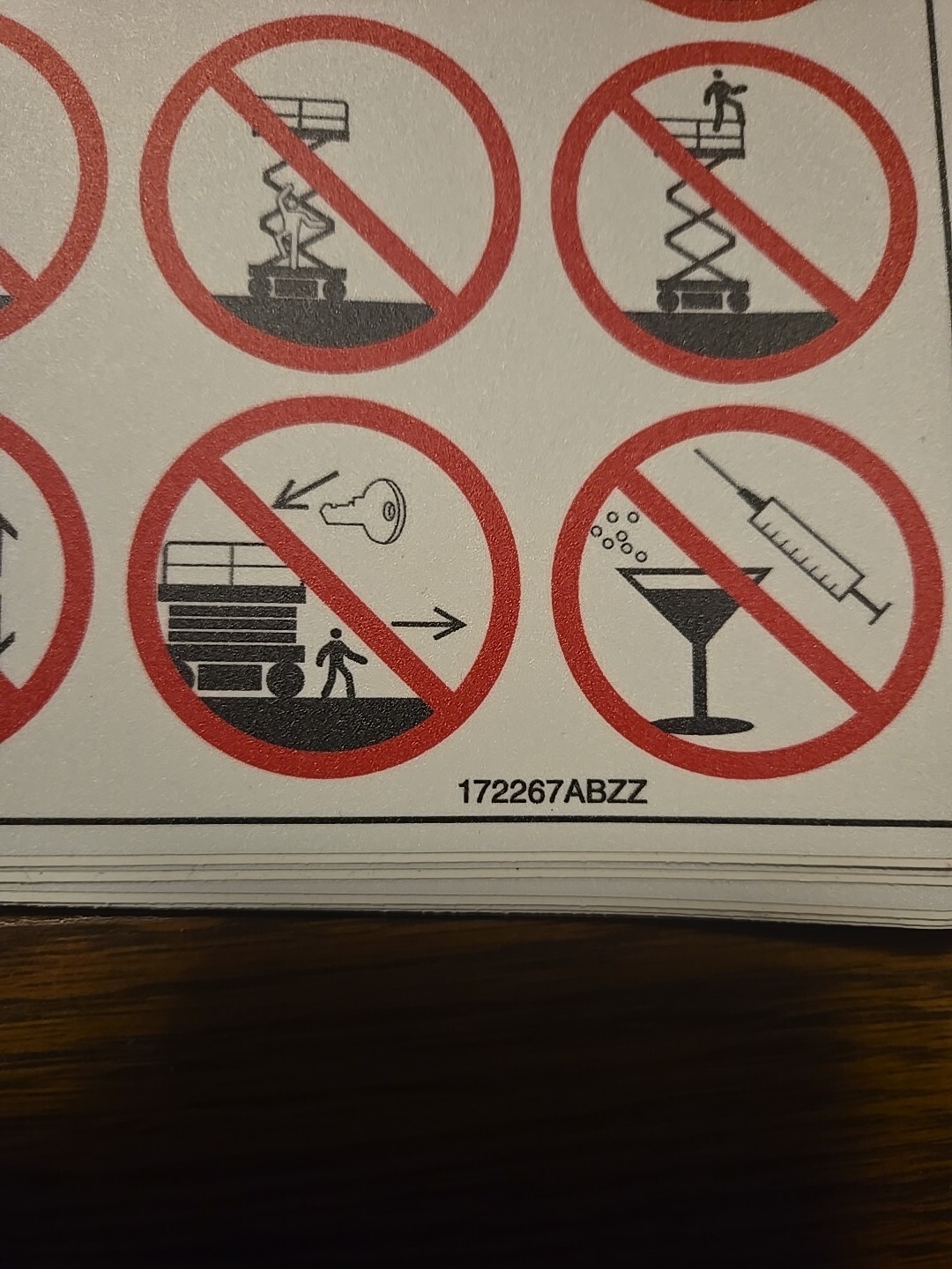 Skyjack Scissor Danger Warning Decal 172267