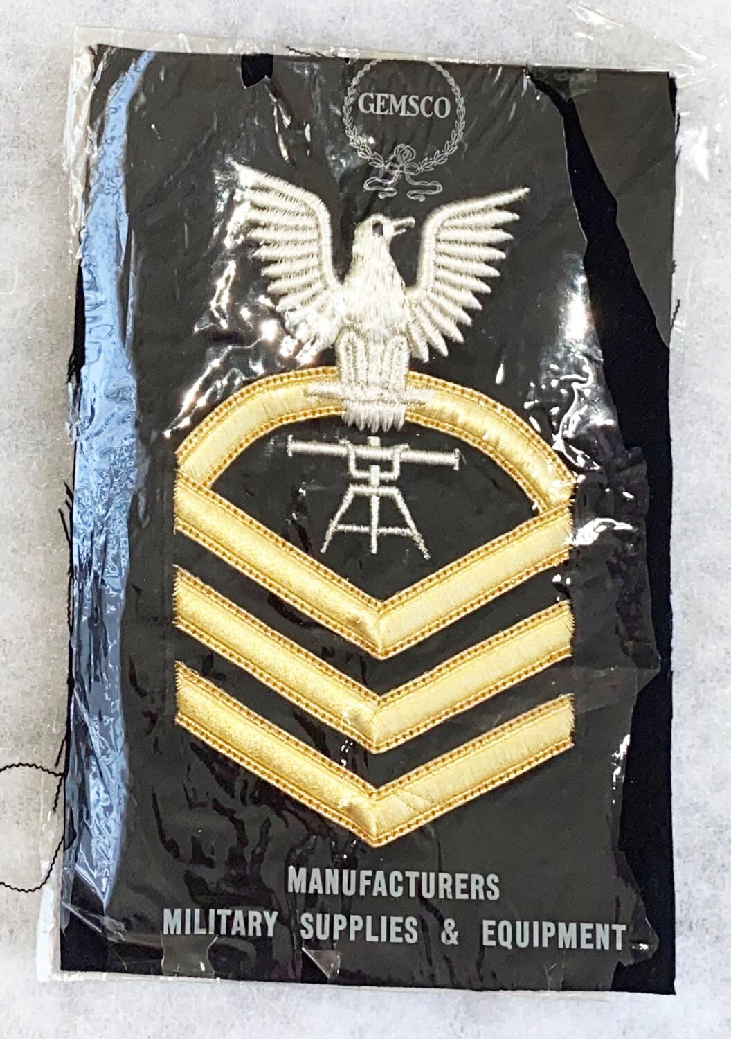 WWII USN Chief Fire Controlman Gemsco Bullion NOS Rate