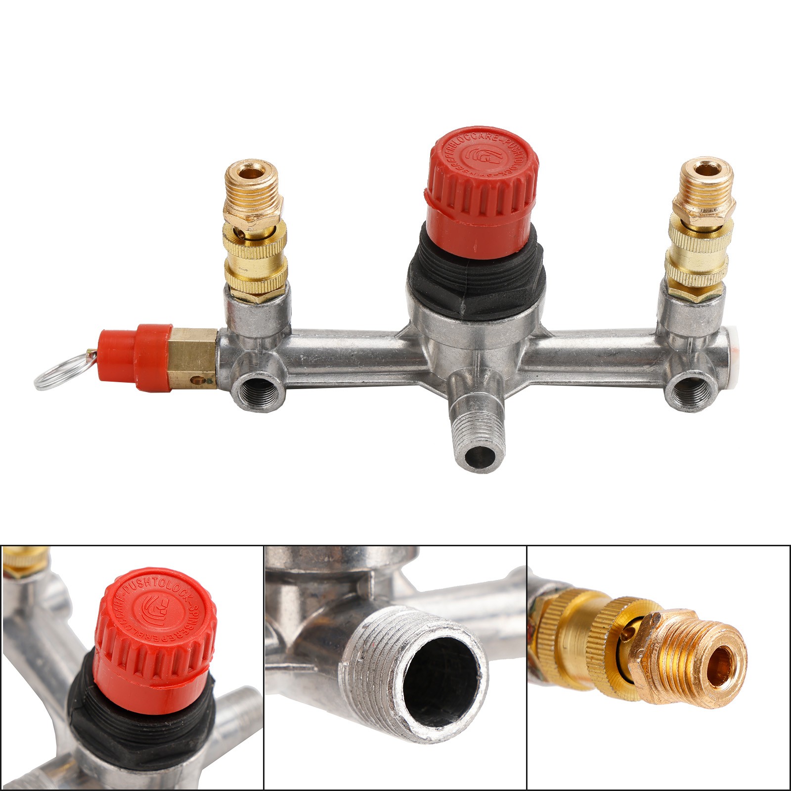 Air Compressor Pressure Valve Switch-Control Manifold Regulator Gauges Tool KIT
