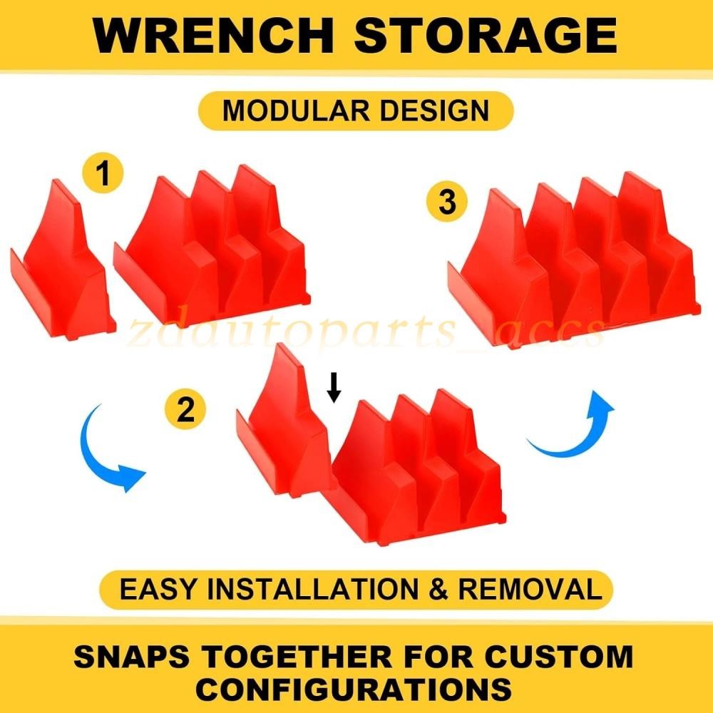 80X Magnetic Modular Wrench Organizer Compact Tool Storage Slots hold Tools SAE