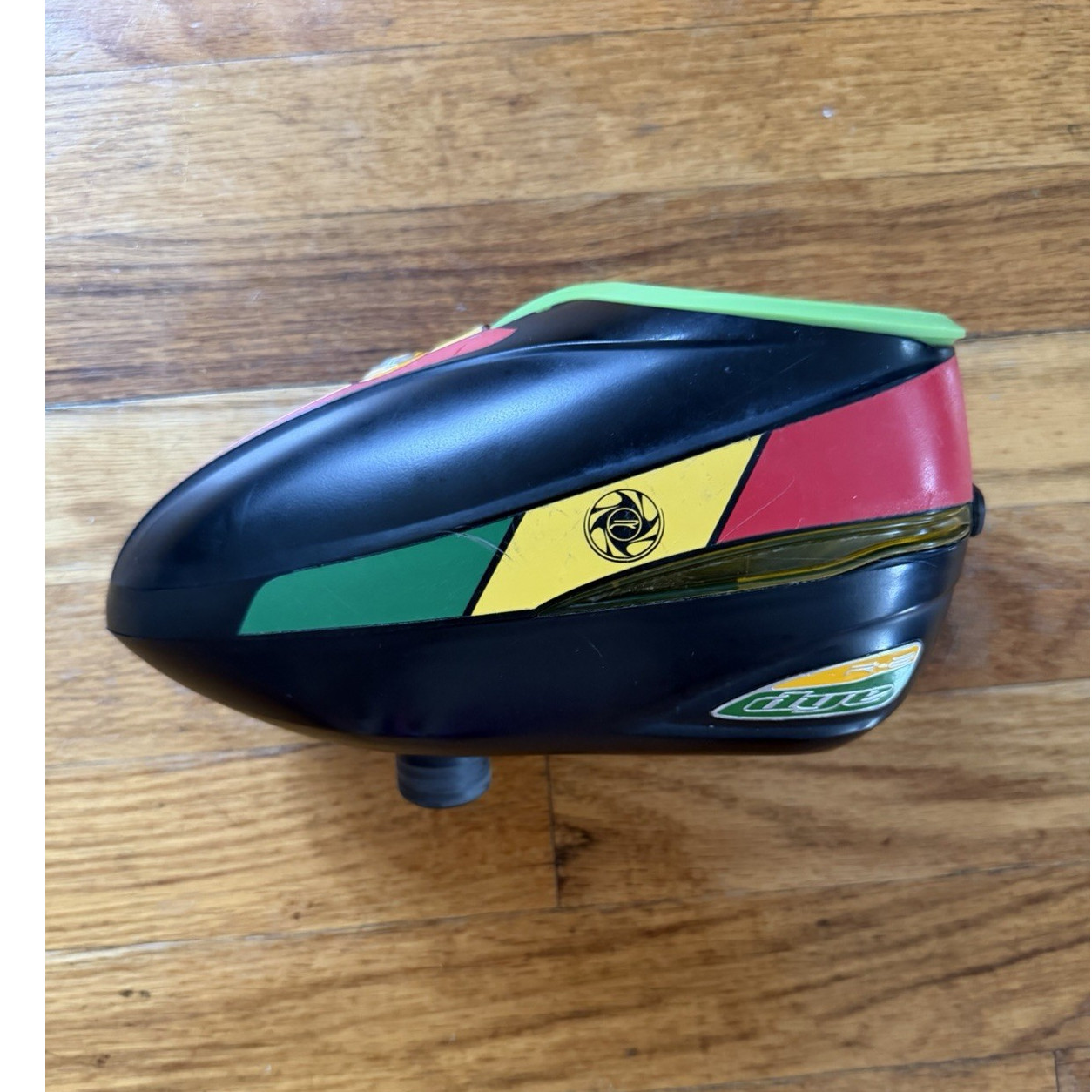 Dye R-2 Paintball Hopper Rasta Edition Black Red Yellow Green