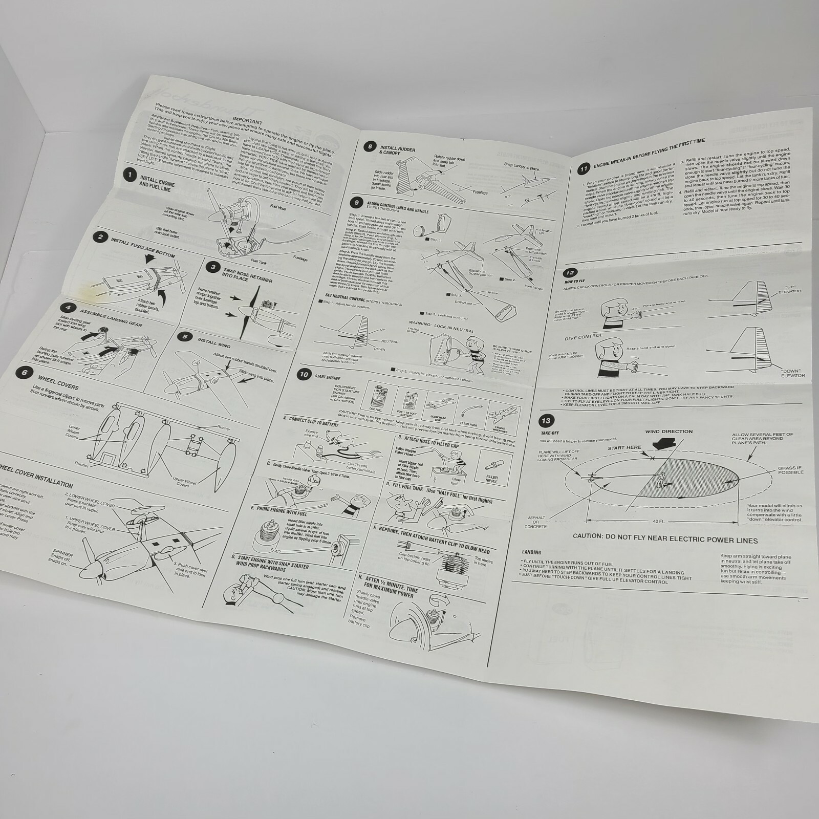 COX Vintage E-Z Flyer -Thunderbolt- Pilot's Flight Manual Complete, Good Cond.