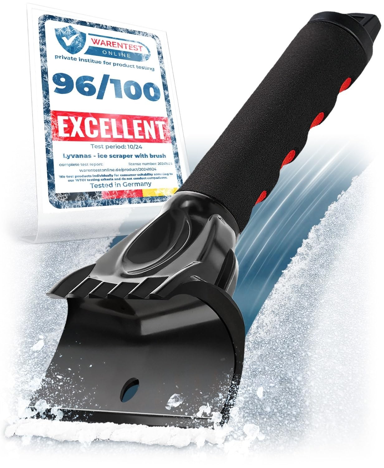 LYVANAS Car Ice Scraper for Windshield Test Winner 2026* - Black - Red