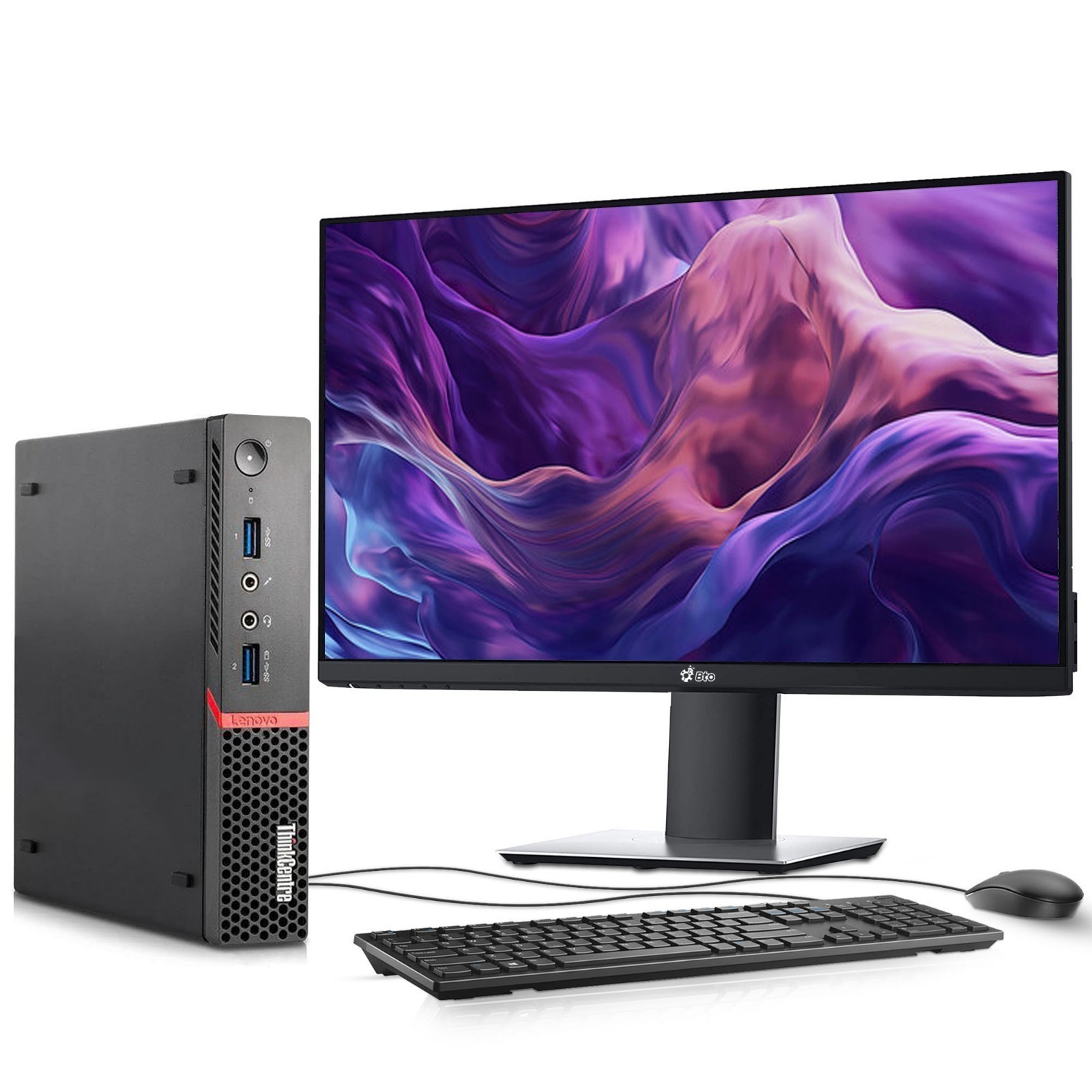 Lenovo Tiny Mini PC Intel i5-6th 16GB RAM 256GB SSD 24inLED Wi-Fi Windows 11