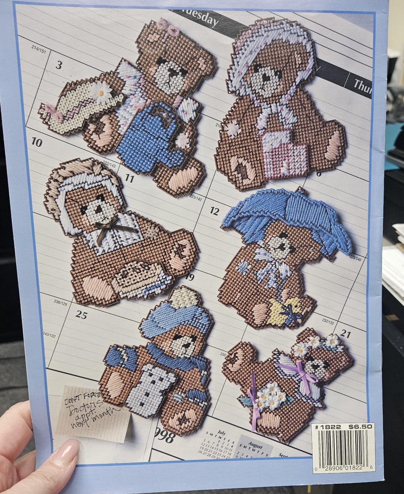 Cherished Teddies Plastic Canvas Months