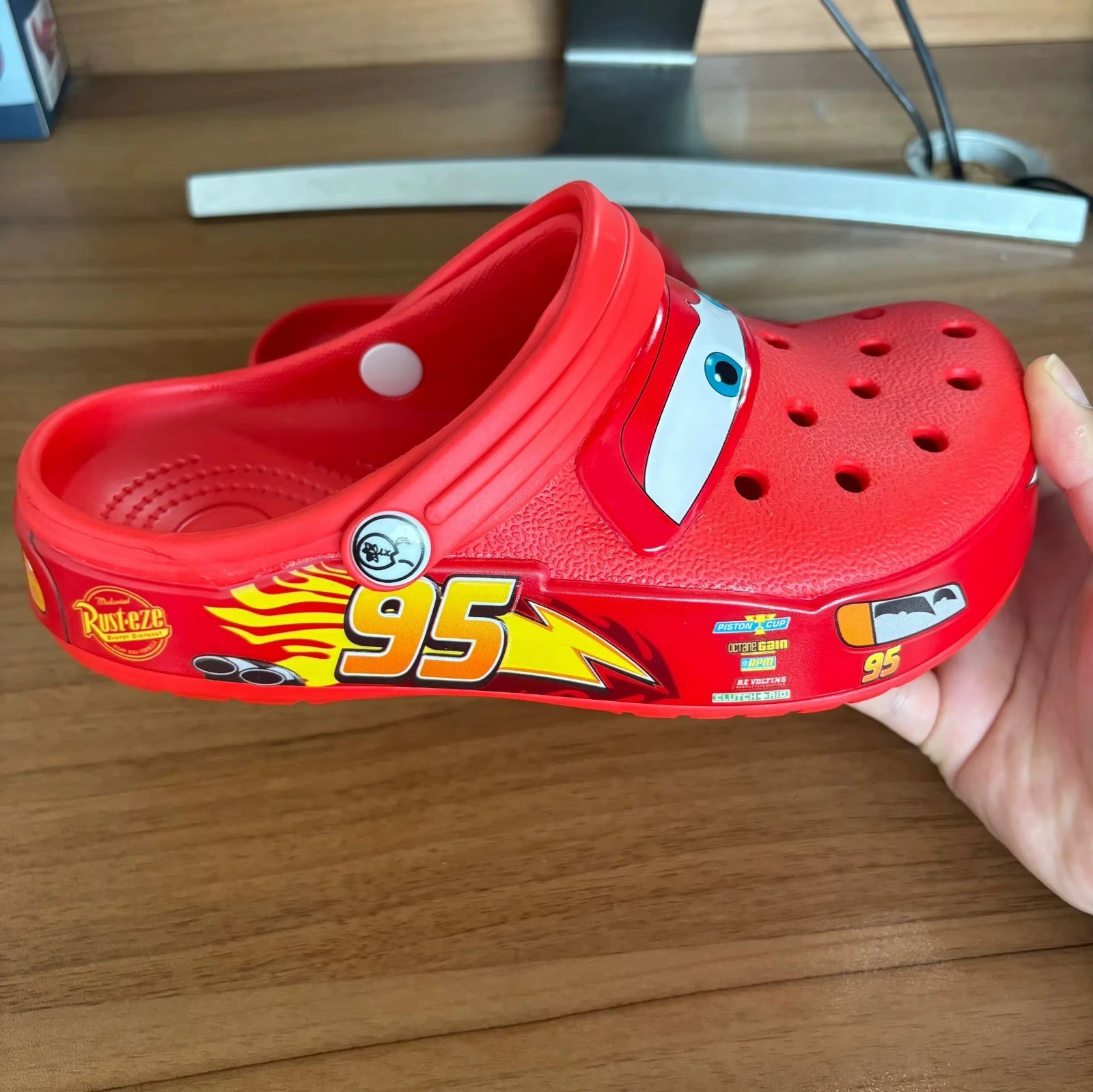 Disney McQueen Cartoon Sandals Waterproof Anti-Slip Outdoor Clogs Adult Casual