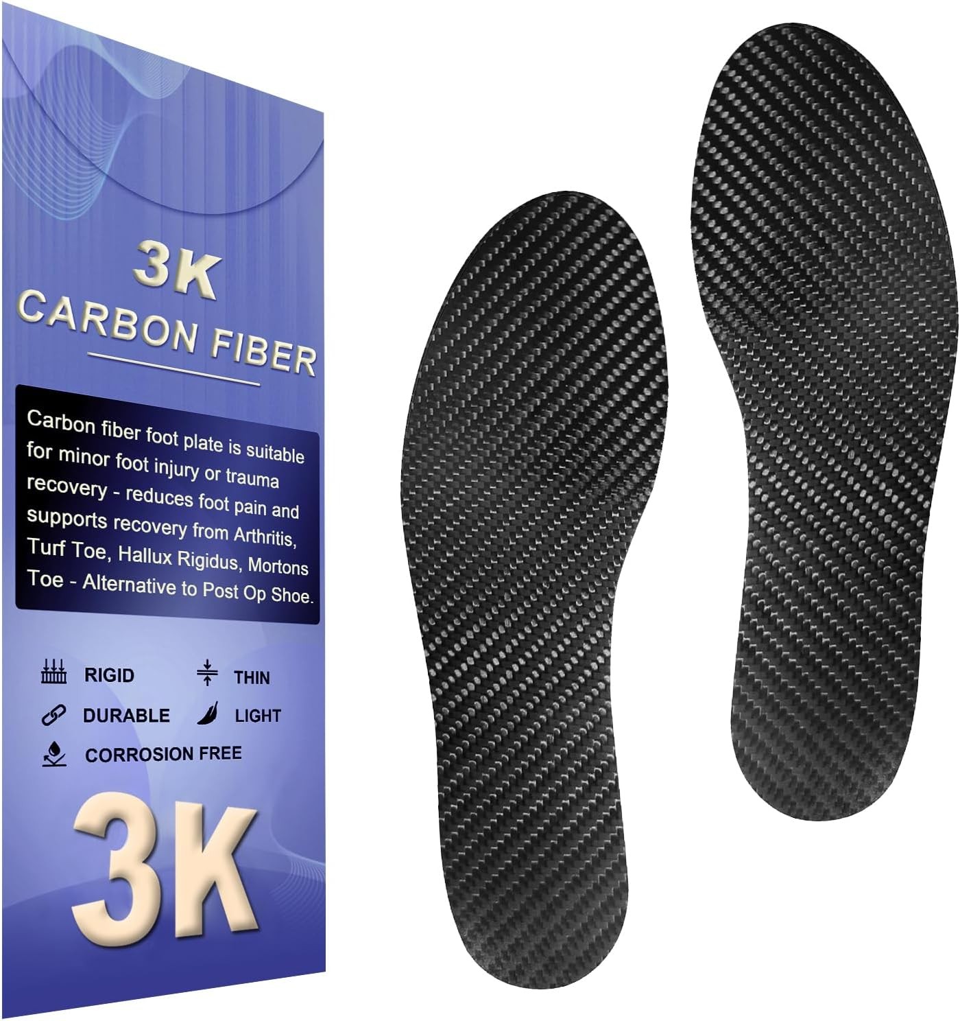 Carbon Fiber 11.22-285mm-Men's 12-12.5/Women's 13-13.5, Black