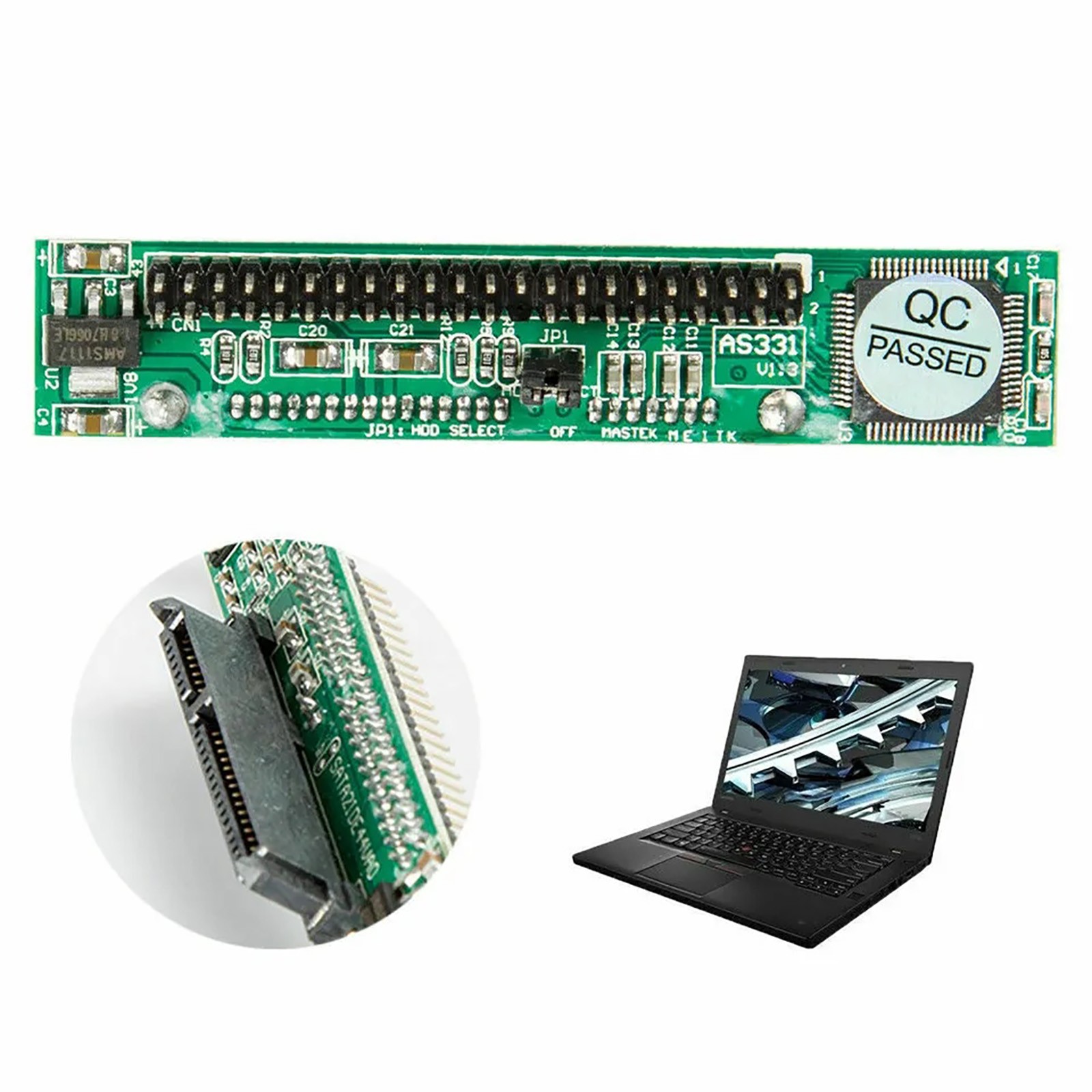 New 7+15 Pin SATA SSD HDD Female to 2.5" 44Pin IDE Male Adapter Accessories