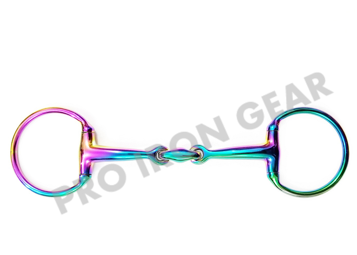 Rainbow Color EGGBUTT Double Jointed Horse Bit With Oval Link Stainless Steel