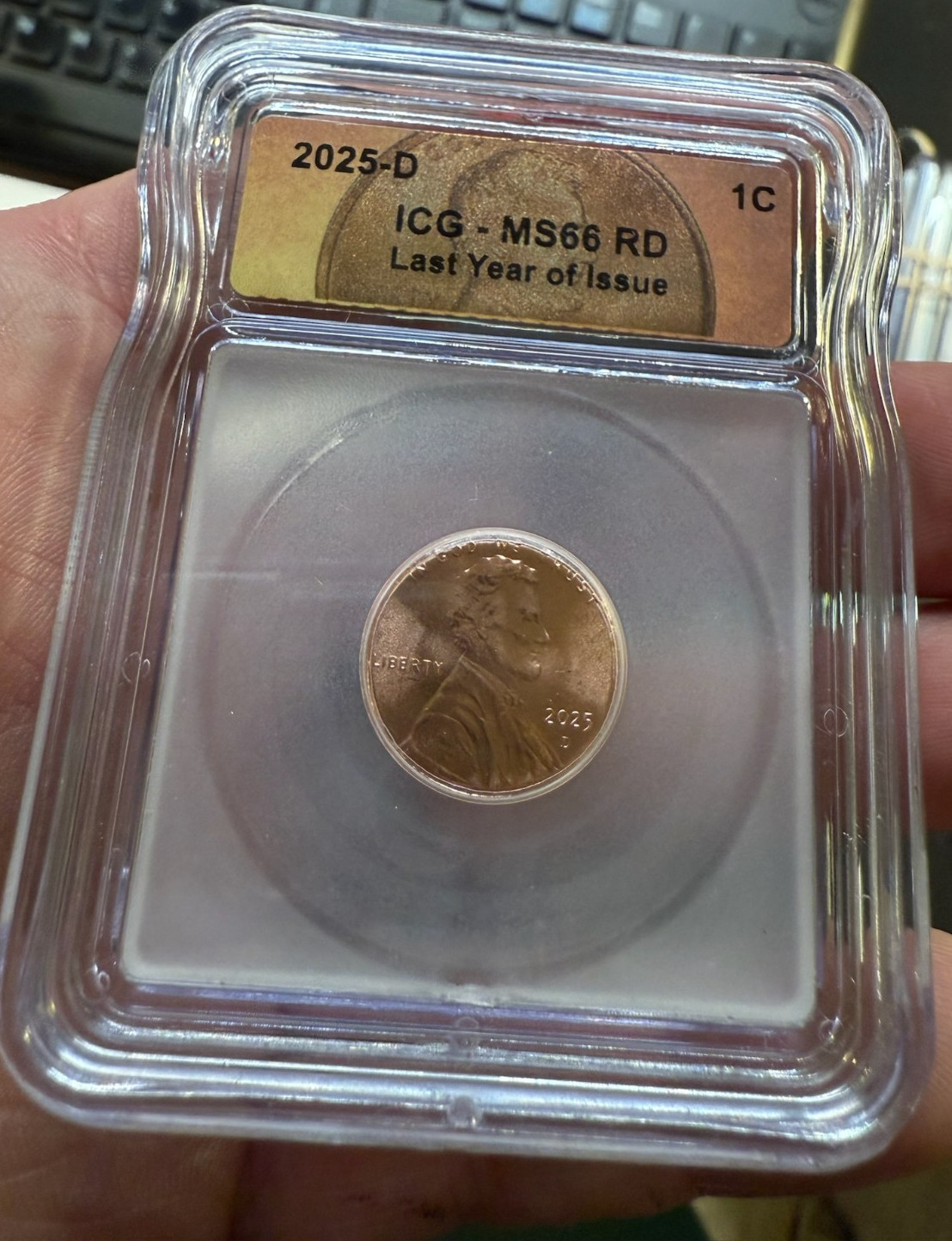 2025-D Last Year of Issue ICG MS66 RD 1 Cent Lot of 10 Coins Denver Lincoln Tag