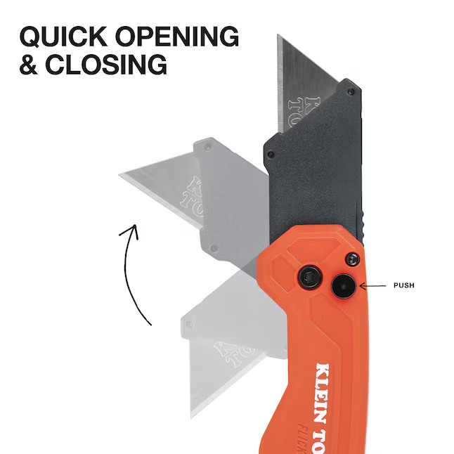 Klein Tools FLICKBLADE Subcompact Folding Utility Knife Quick-Change Box Cutter