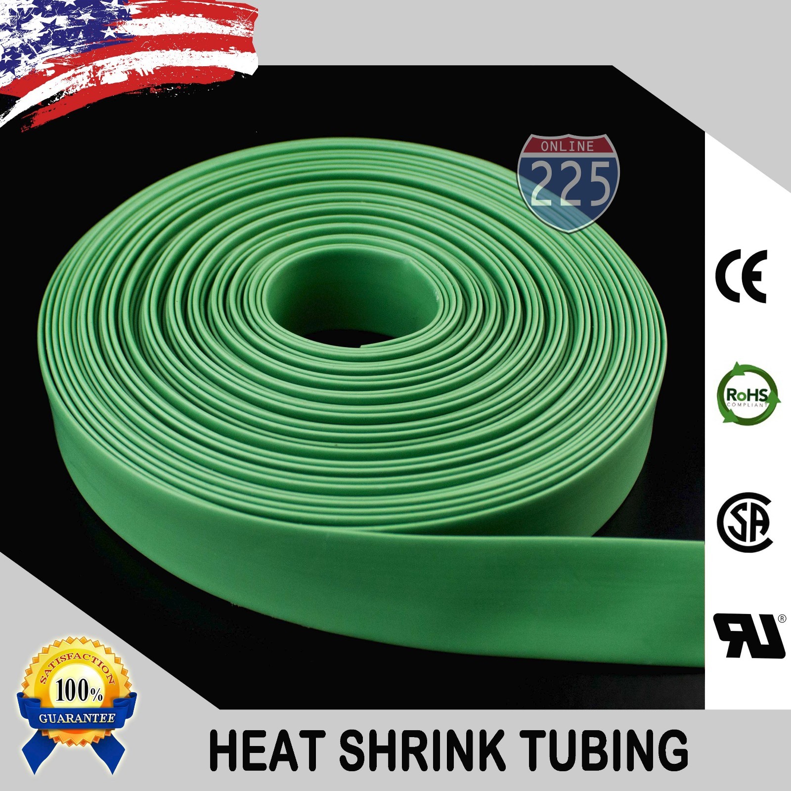 100 FT. 100' Feet GREEN 1/2" 13mm Polyolefin 2:1 Heat Shrink Tubing Tube Cable