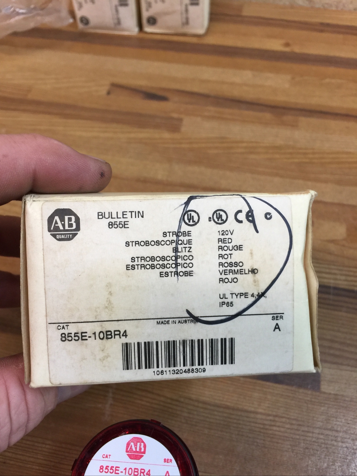 NEW ALLEN-BRADLEY 855E-10BR4 50MM STACK LIGHT RED STROBE LIGHT MODULE 120VAC