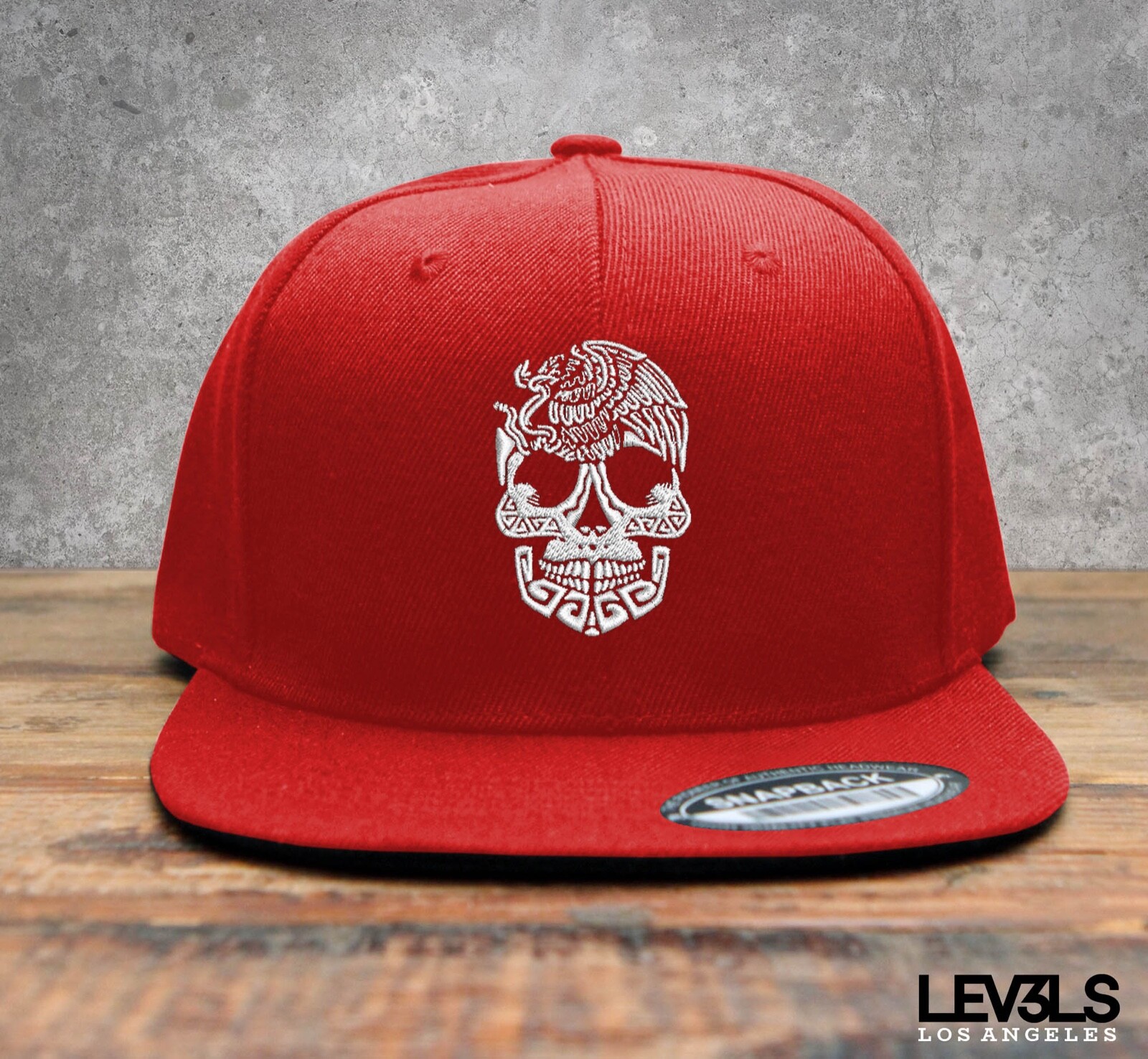 AZTEC CALACA SNAPBACK BASEBALL CAP MEXICO SKULL RAZA AZTECA LA MUERTE