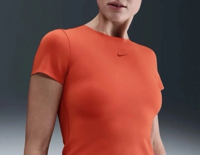 Nike Form Women’s Short Sleeve Top Orange HQ8079-633 Womens Large
