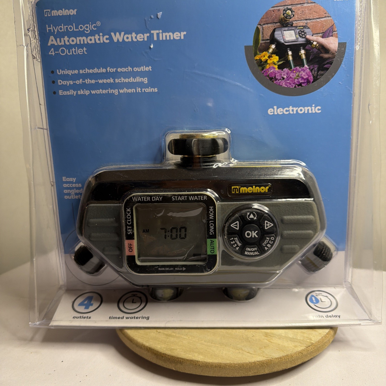 Melnor HydroLogic Automatic Water Timer 4-Outlet Electronic 821145