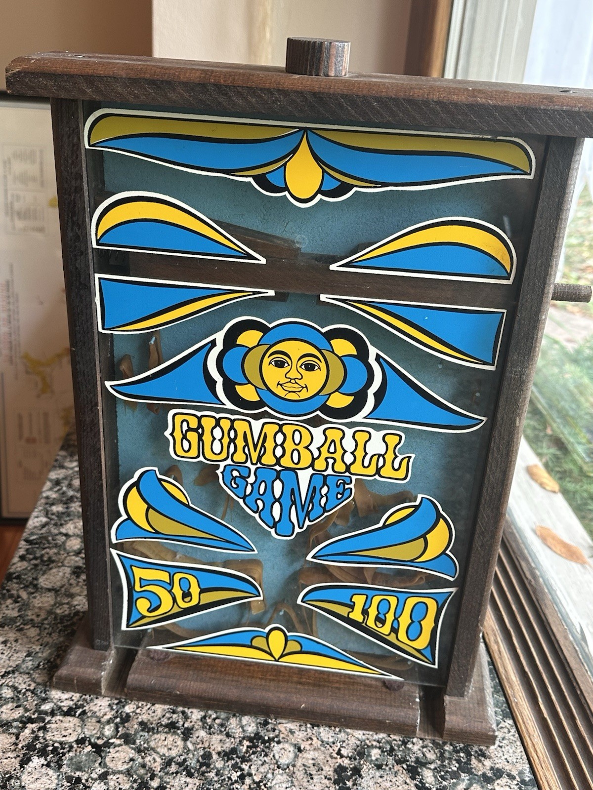 Vintage Knock-on-Wood Gumball Game Wooden Tabletop Vending 50/100 SCORE!