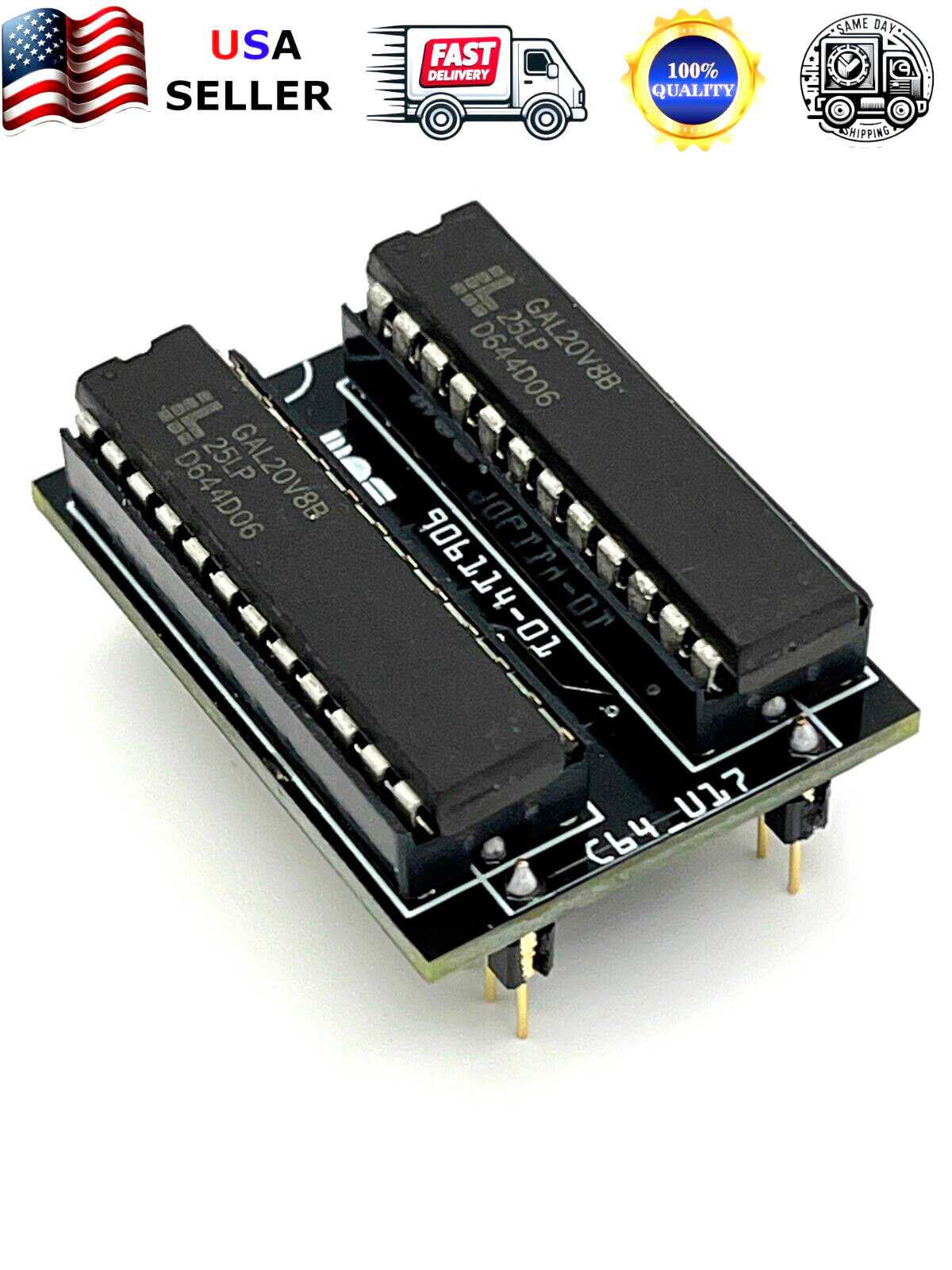 Commodore 64 PLA Replacement Precision GOLD pins  MOS 906114-01 / PLS100  - USA