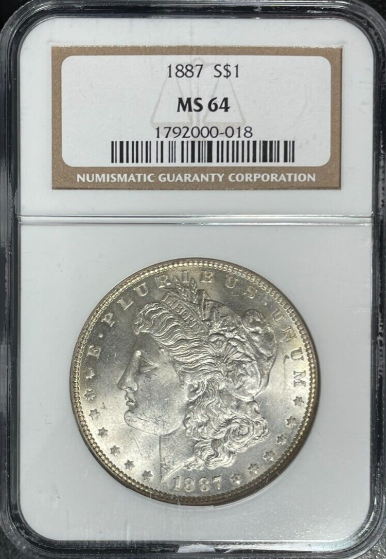 1887 MORGAN SILVER DOLLAR - NGC MS 64 ~BEAUTIFUL COIN~ REF#00-018