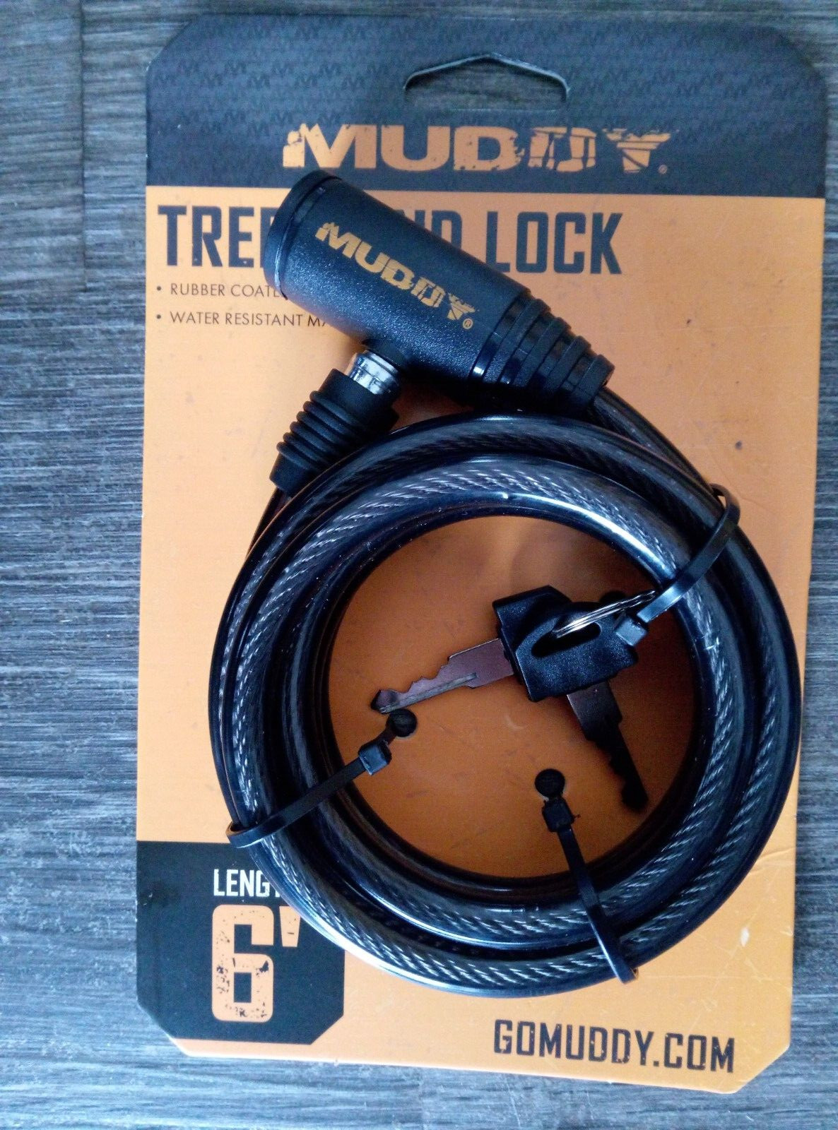 Muddy Treestand Lock 2 Keys & Coated 6’ Cable