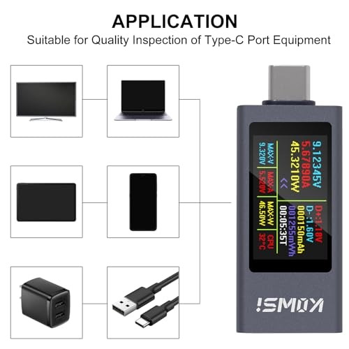 1PCS USB C Tester Power Meter, 4-30V 0-12A Type-C PD Tester Digital