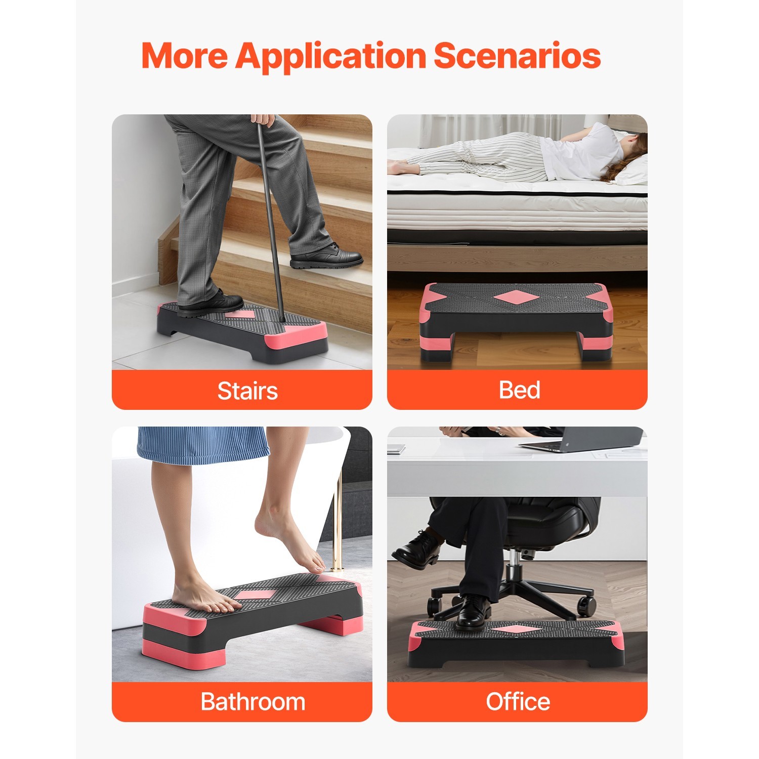 Aerobic Step Platform 4 Adjustable Risers Workout Stepper
