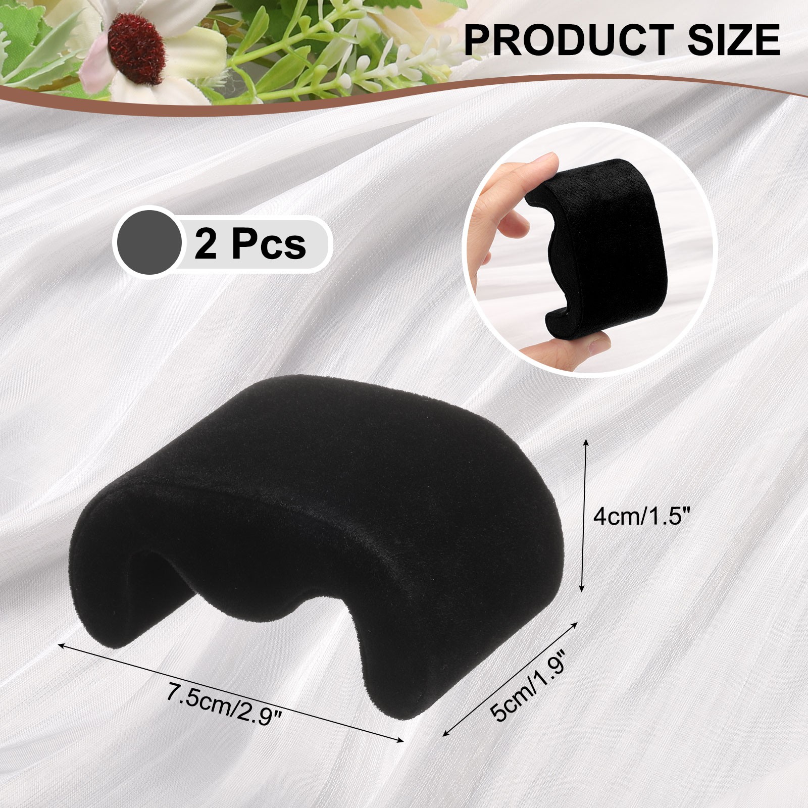 2pcs Watch Case Pillows M Shaped Watch Display Pillow Black