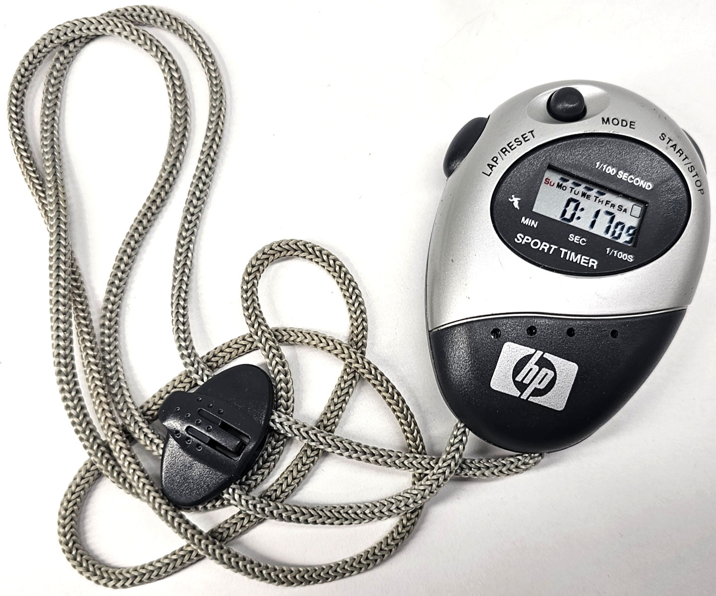 *RARE* NOS HP Sport Timer Stopwatch Sports Lanyard Gray Track Runner