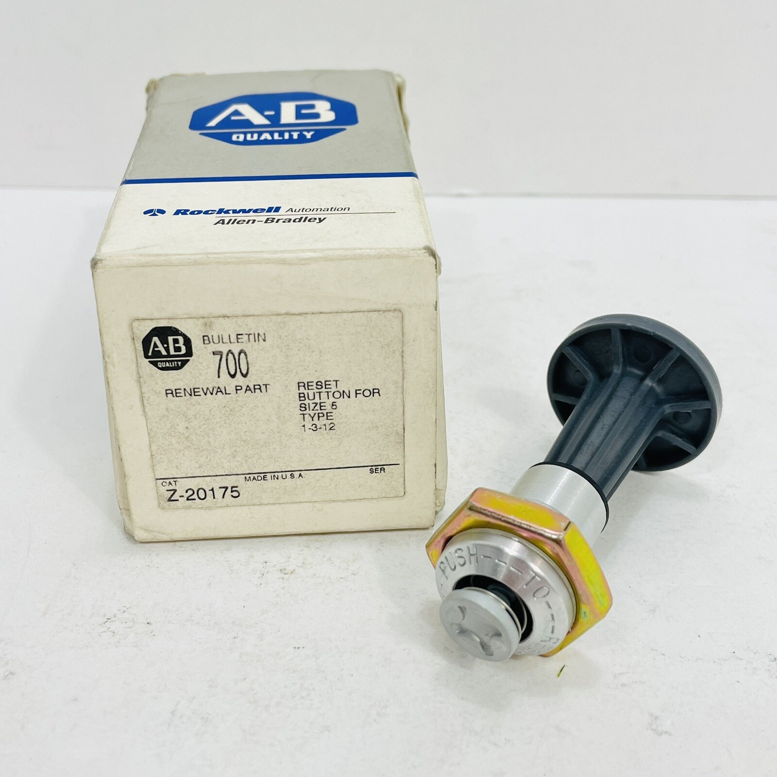 Allen Bradley Z-20175 Push To Reset Button Renewal Part Size 5 ~NEW~