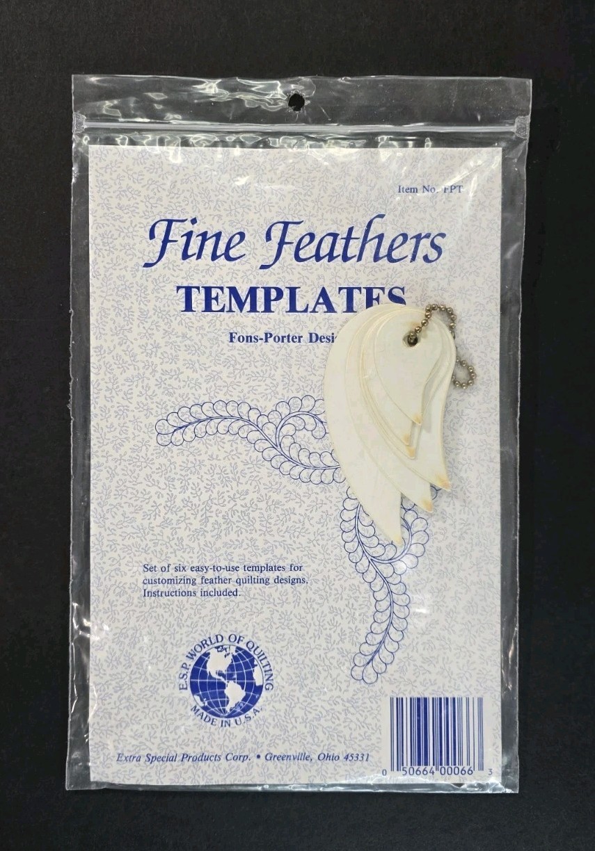 World of Quilting Fine Feather Templates Fons- Porter Designs Set of 6