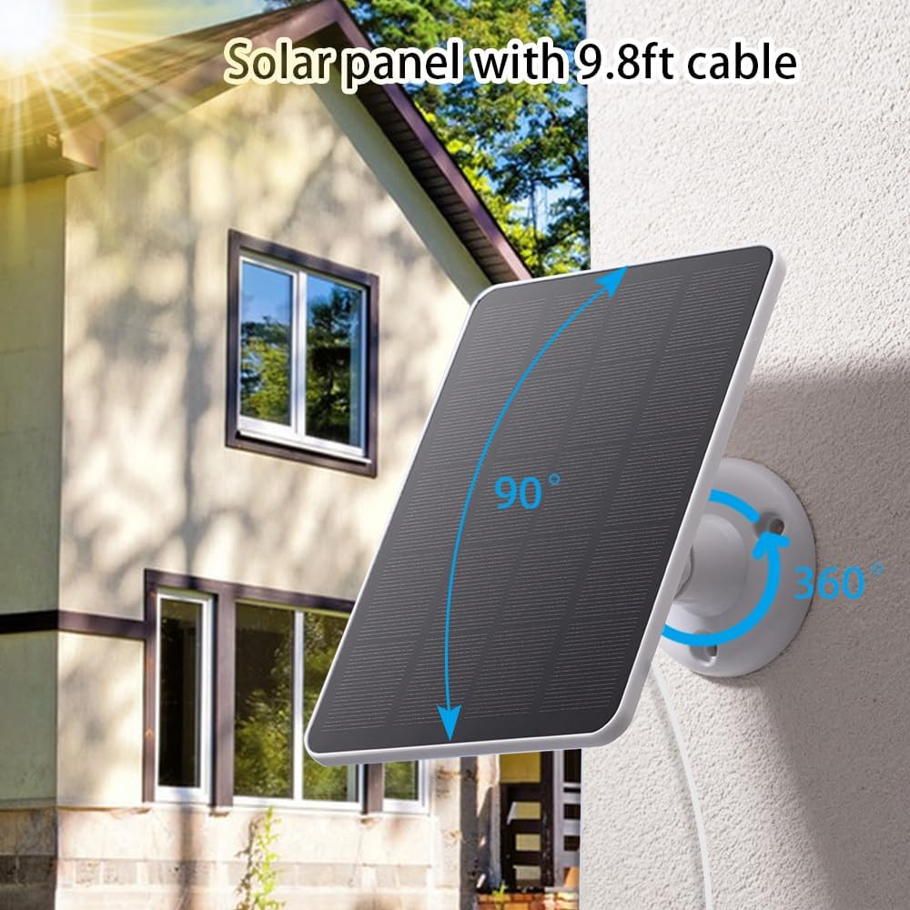Solar Panel Compatible with Simplisafe Outdoor Camera Series 2 Wireless, 4W 5V
