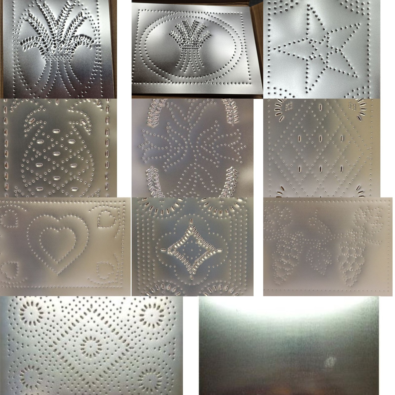 Pie Safe Tin Sheet Star Wheat Diamond Circles Pattern VERTICAL & HORIZONTAL NEW
