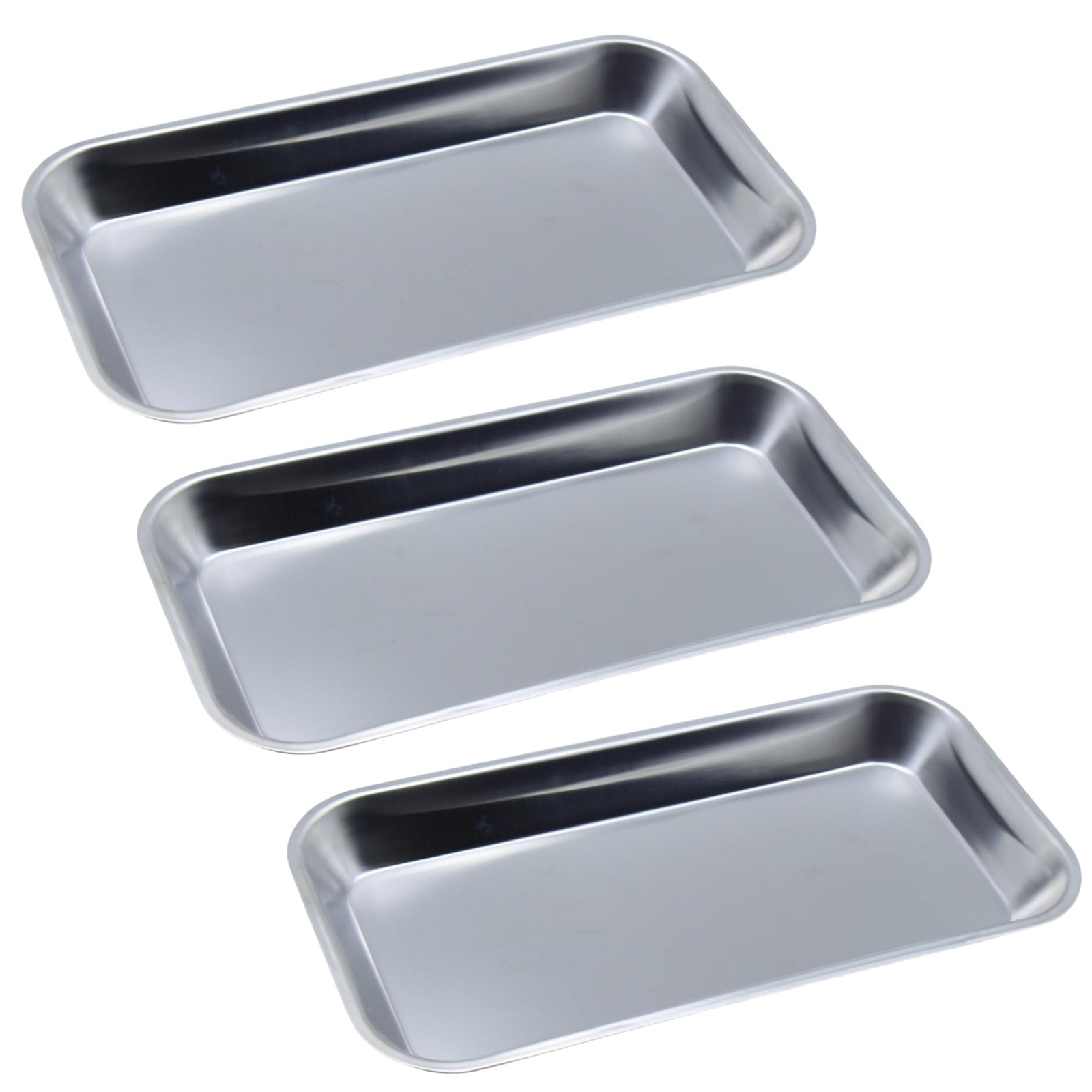 Stainless Steel Medical Instrument Trays, 3 Pack Metal Tray Medical Tray Dent...