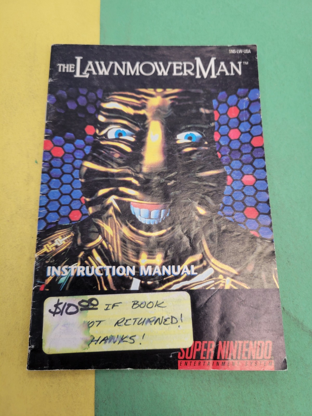 Lawnmower Man Super Nintendo Manual Only
