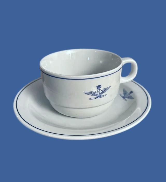 Italian Military Air Force espresso cup & saucer porcelain Tognana vintage New
