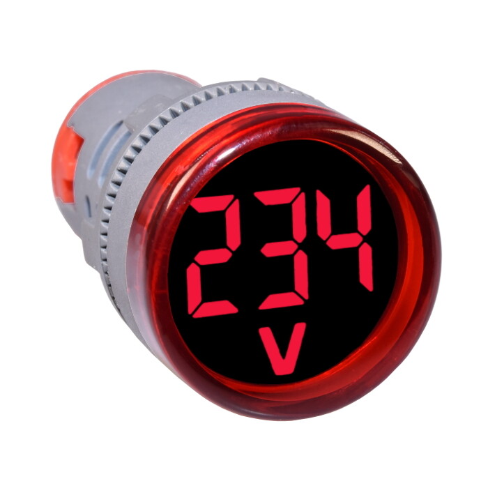 50-500V AC Digital Voltmeter Display LED Voltage Display Round Red Blue Green