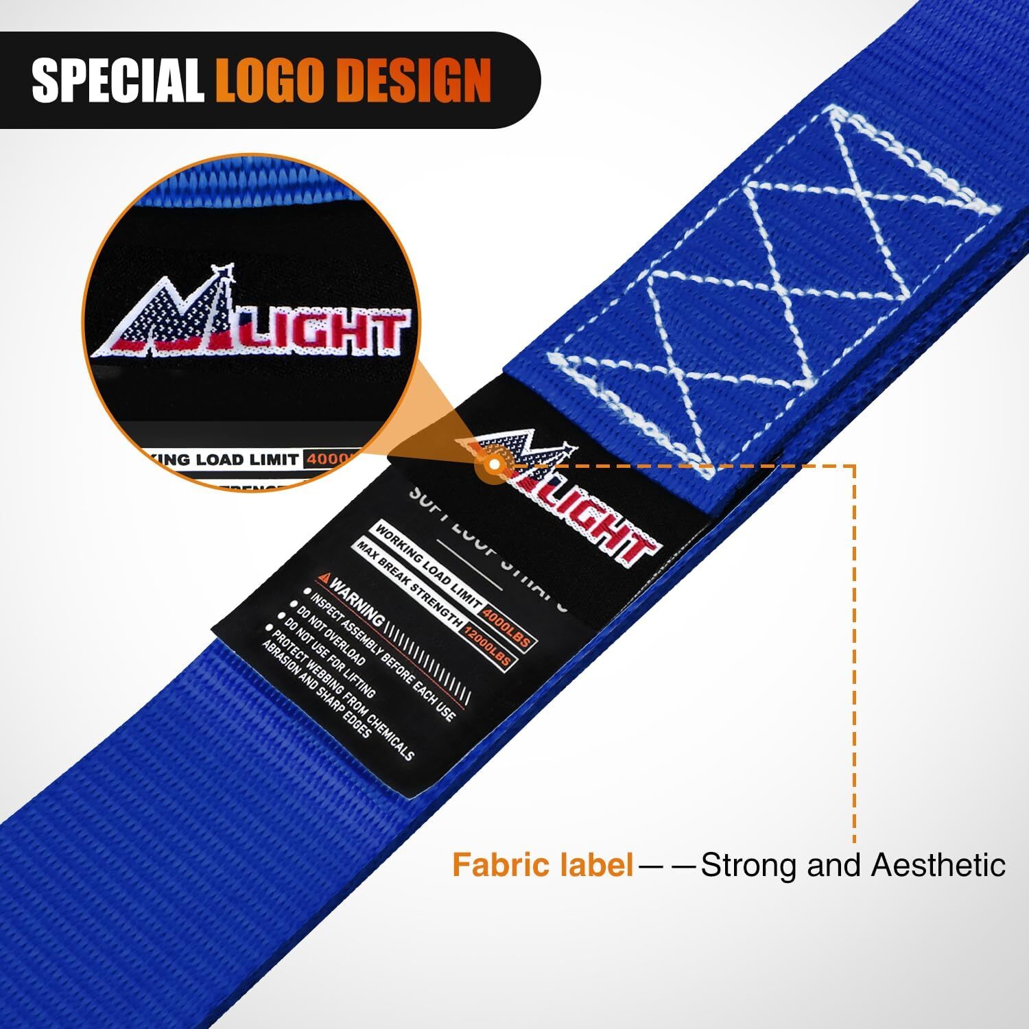 Nilight Motorcycle Tie Down Straps Max Break Strength 12000Lbs Blue